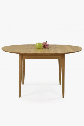 Runder ausziehbarer Esstisch Eiche massiv ø100-135 cm oil